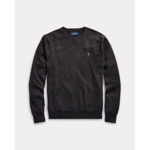 Polo Ralph Lauren Sweater Mens Small Black Slub Cotton Crew Neck Embroidered